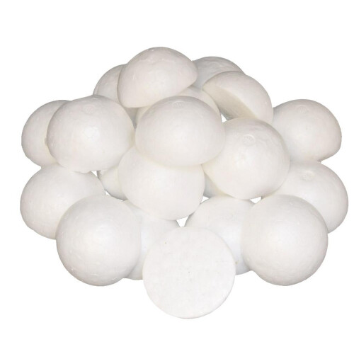 50 Pieces Half Round Solid Polystyrene Foam Balls for Christmas Craft