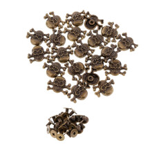 20 Sets Skull Screwback Studs Punk Rivets for Bag Leathercraft Decor B