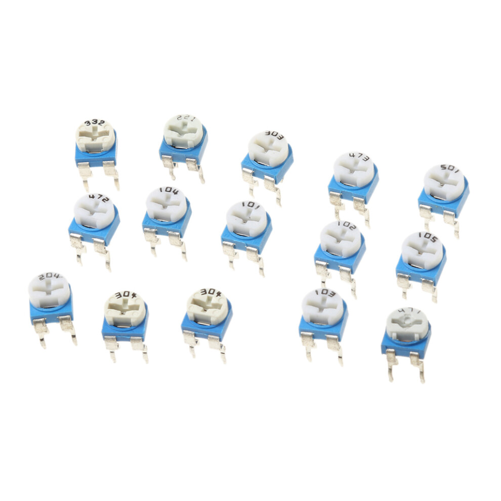 15 Value 150Pcs Trimpot Variable Resistor 6Mm Assortment Box Kit 6901423371514