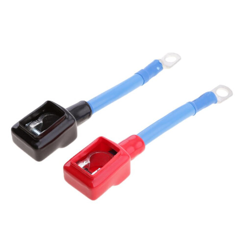 1 Pair Car Positive+Negative Battery Extension Cable Wire Connector Te 2