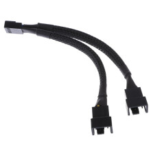 15cm 4 pin Y Splitter Computer PC Fan Power Cable 1 to 2 Black Sleeved
