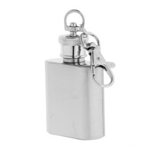 2xMini Pocket Hip Flask Key Ring Keychain Stainless Steel Liquor Barwa