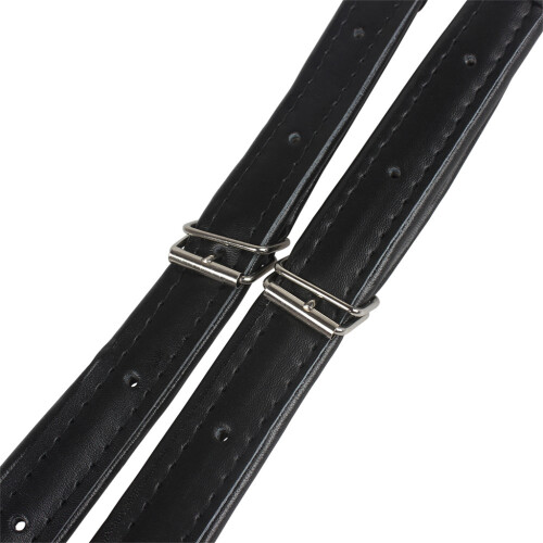 Professional Part Black Adjustable Genuine Leather Accordion Shoulder