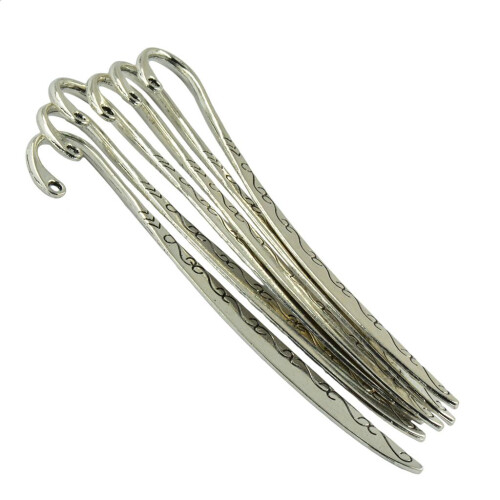 6 Pieces Beading Classic Pattern Carved Bookmarks With Loop for DIY Ma 2