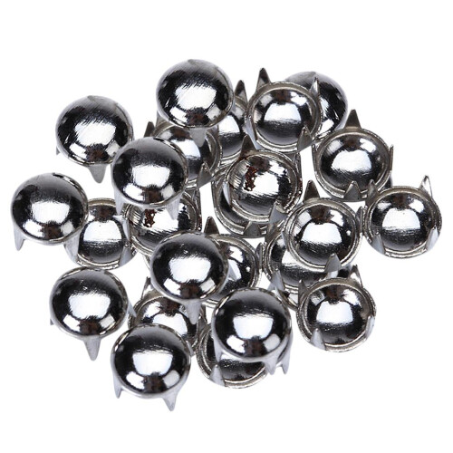 100pcs Round Studs Spots Nailheads 6mm Silver 2