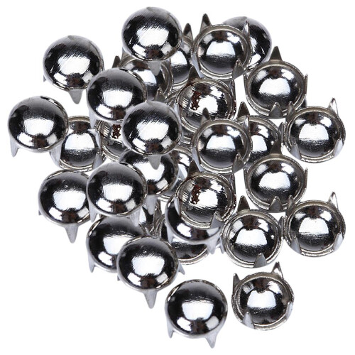 100pcs Round Studs Spots Nailheads 6mm Silver 1