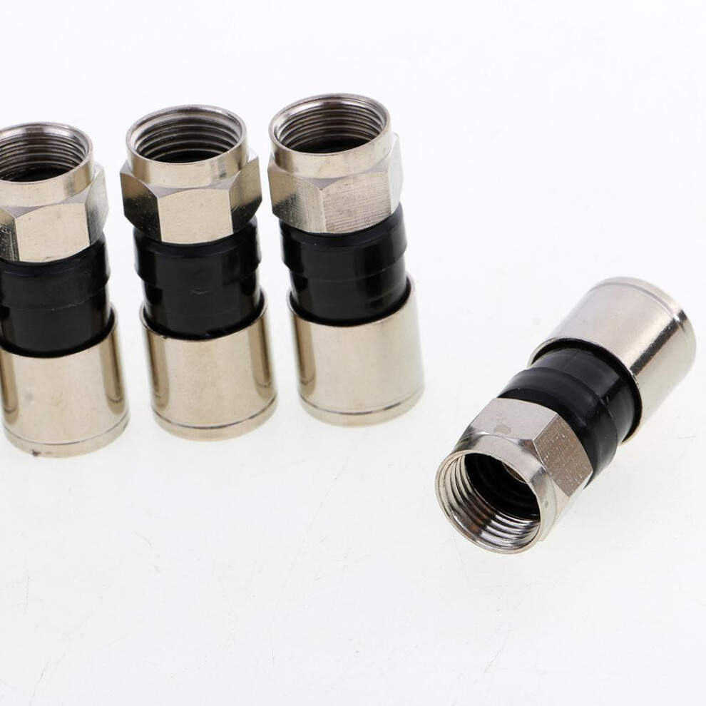 10 Pieces F Compression Snap Seal Plug Connector For Rg6 Satellite Tv 6901423374775