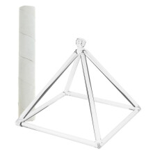 Crystal Singing Pyramid C Note for Root Singing Bowl 6 inch+Suede Mal