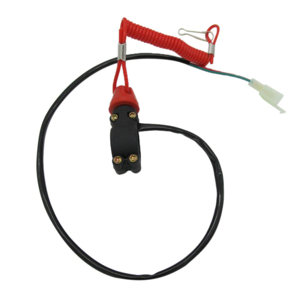 Motorcycle Atv Outboard Engine Kill Stop Switch W/ Tether Cord Lanyard 6901423375130