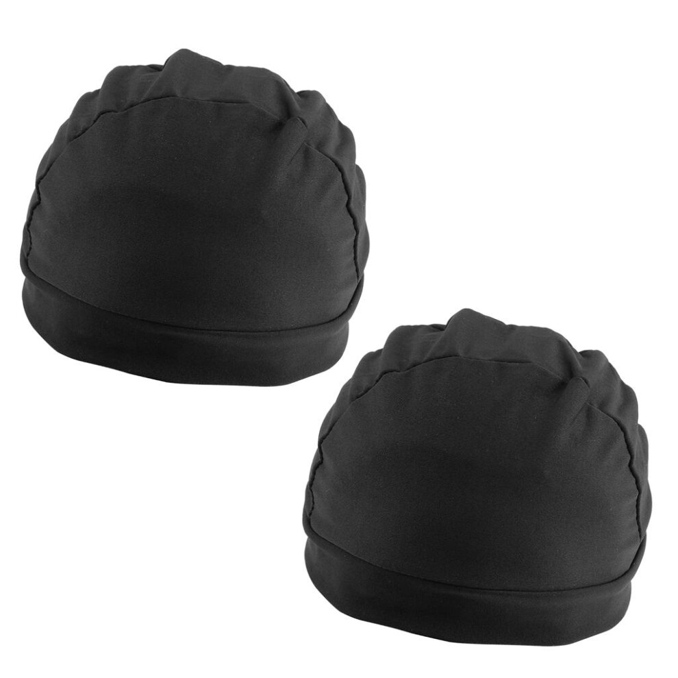 Unisex Black 2 Pieces Spandex Dome Cap For Making Wigs Nylon Snood Stretchy W