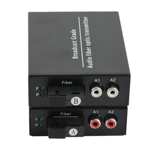2CH Audio over Fiber Optic Media Converters - Singlmode Fiber  20Km Multimode 500M for Broadcasting Intercom System 1