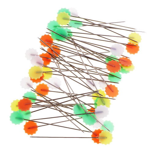 Box of Patchwork Pins Flower Button Head Pins DIY Quilting Tool Sewing