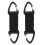 2 Pieces Outdoor Nylon Webbing Backpack Dual Ended Triangular Hook Bla 2
