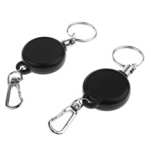 1 Pair 35mm 60cm Key Retractable Clip Keychain Key Ring Pull Reel Key