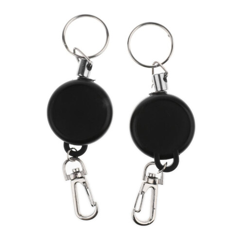1 Pair 35mm 60cm Key Retractable Clip Keychain Key Ring Pull Reel Key 2