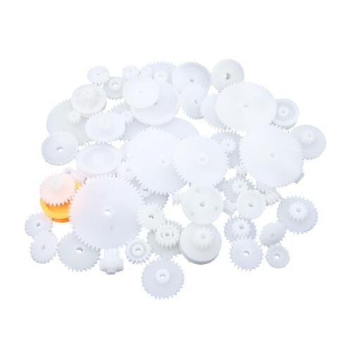64Pieces Set Assorted Plastic Shaft Single Double Crown Worm Gears DIY 1
