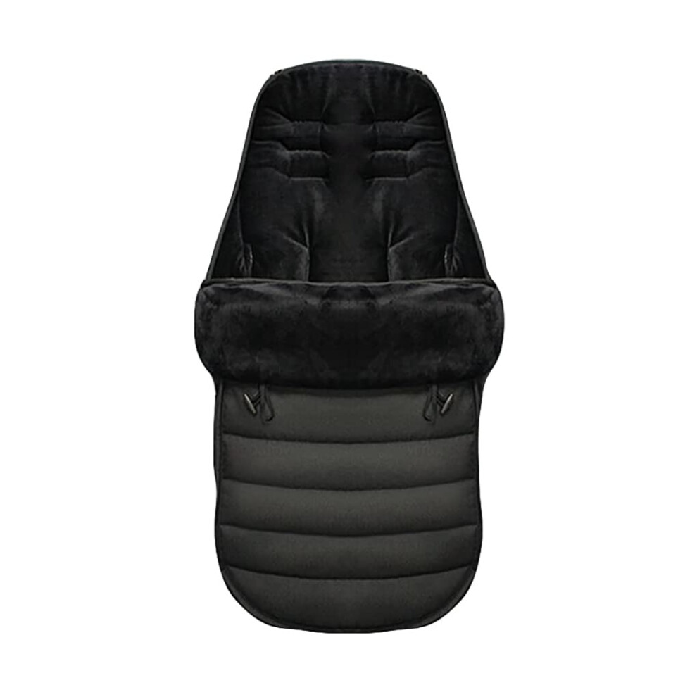 Baby Footmuff Waterproof and Windproof Superfine VelvetLined Universal Fit for Pushchairs Strollers Prams Buggy Black