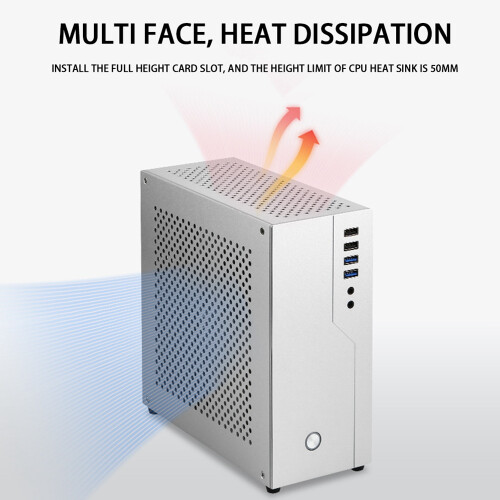 ITX Computer Case All Aluminum Soft HTPC Office Single Slot PCIE Desktop Case 2