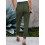 Grüne XL-elastische Hose mit Split-Saum und Taschen 1