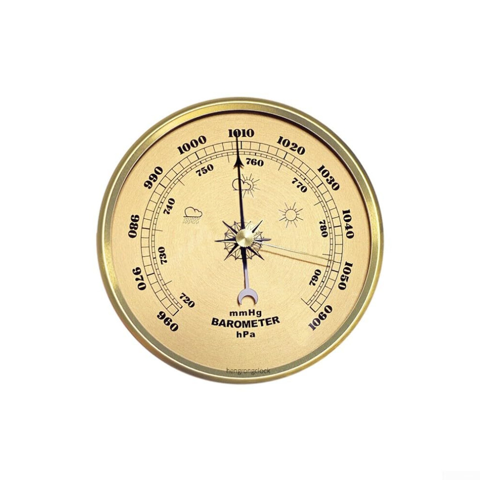 Barometer Pressure Gauge With Metal Frame 90Mm Dial For Household Air Pressure Monitoring And Weather Forecast 9347817463583
