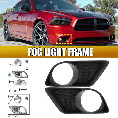 Fog Light Trim Set for  Charger 2011-2014 Left & Right W/Fog Light Hole 2Pcs 1