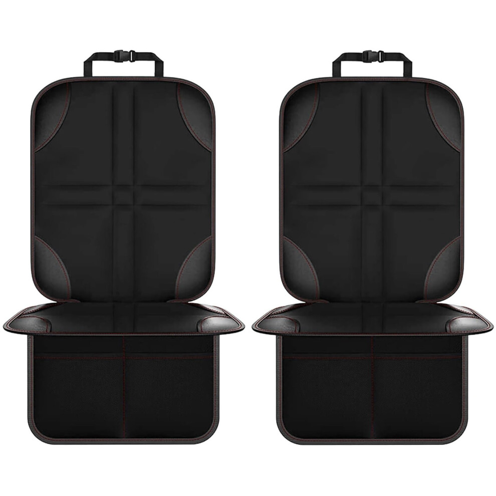 Car Seat Protector 2 Pack NonSlip Base for Child Car Seat and Leather Upholstery Protection