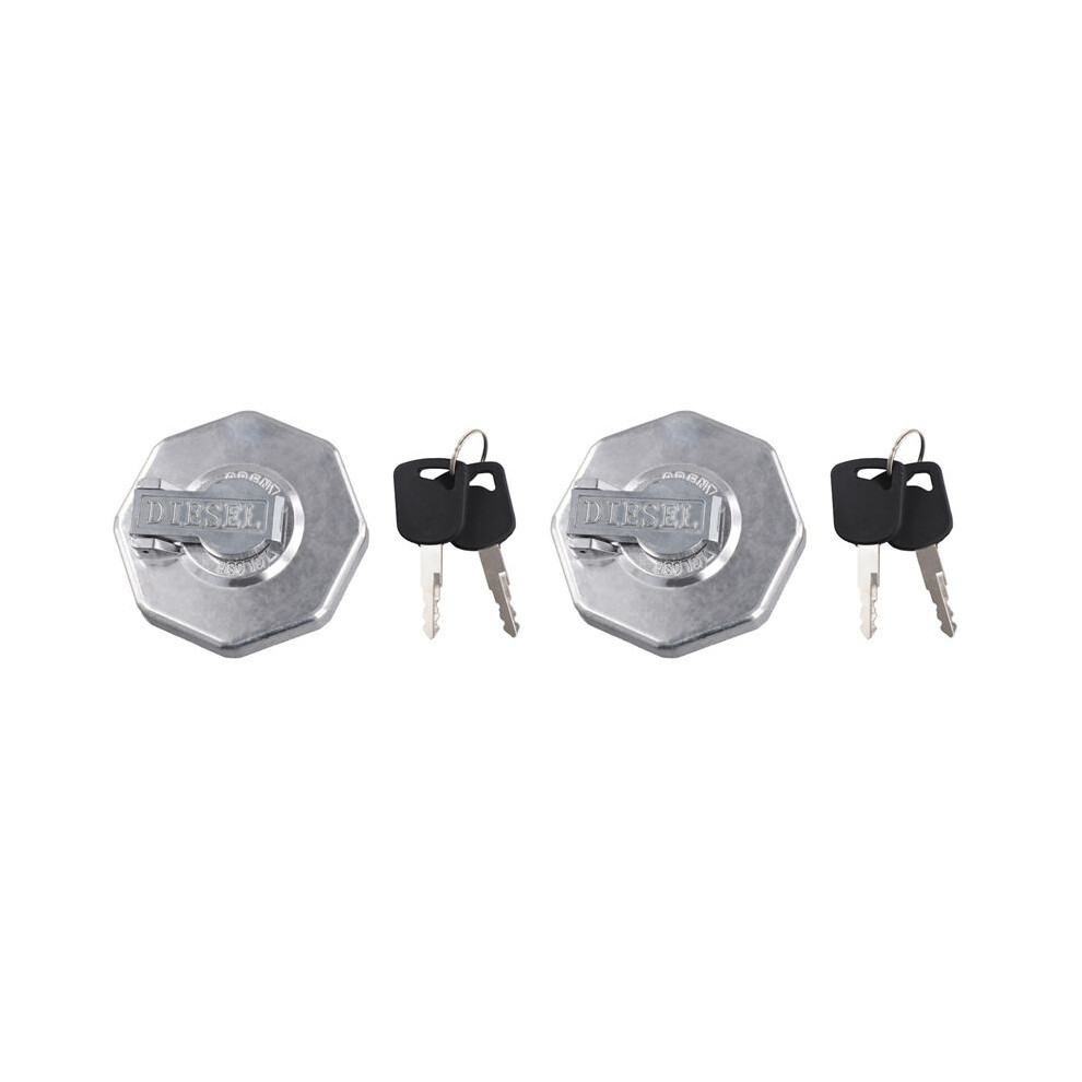 2X Car Fuel Cap With Key For Elf Npr Nqr 4Hk1 8-98146010-0 8-98088982-0 Silver 4712584565948