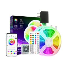 15m RGB LED Strip Light Kit - EU Plug, 44-Key Remote, Cuttable, Ideal for Gaming Room & Bedroom Ambiance