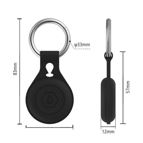 Airtag-Hülle/Halter mit Schlüsselring Black 1