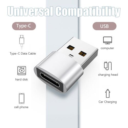 2er-Pack USB-C-auf-USB-Adapter für Datenübertragung und Aufladen Silver 1