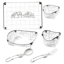 Camping Plates Collapsible Bowl Plate Set Lightweight Portable Food Grade Outdoor Adventures Family Gatherings