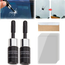 Windshield Kit 2 Pcs with Nano Glass Crack Filler for Quick LongLasting Chip