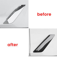 1Pair Car Side Strips Flow Intake Cover Trim for 5 Series G30 G31 2018-2023 Air Wing Decor Hood Carbon Fiber