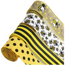 26 Yards Bee Wired Ribbon 2.5in Wide Hessian Ribbon Crafting Decor 4 Rolls