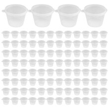 100 X 1 Oz Runda MatbehåLlare med Lock, GåNgjäRnsföRsedda SåSkrukor ÅTeranväNdbara Jelly Shot-Koppar Små Delikatesskrukor Restauranger