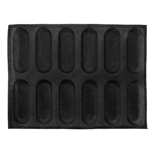 12-HåLs Silikonbaguette Pan-Non-Stick Perforerade Franska BröDformar, Varmkorvformar, Bakfoder Mat BröDform