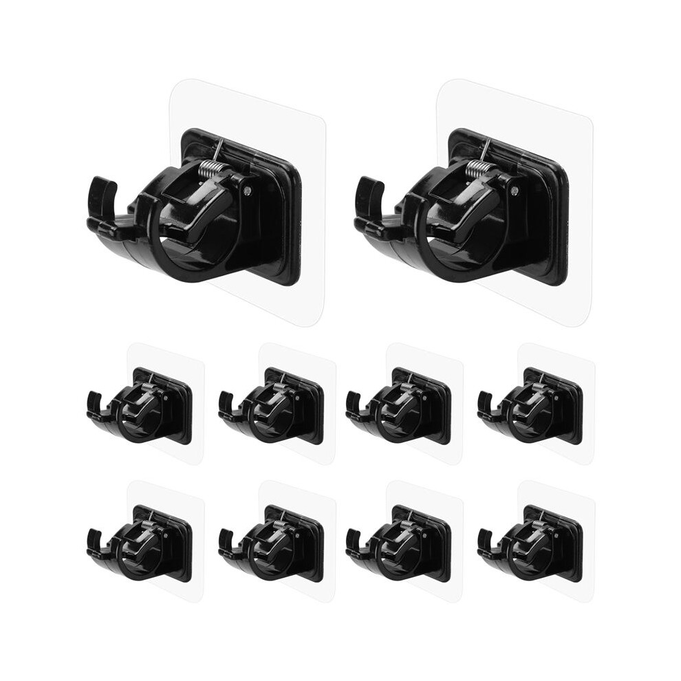10Pcs Self Adhesive Curtain Rod Holders No Drill Curtain Rods Brackets No Drilling Nail Free Adjustable Hooks -1 6032616968799