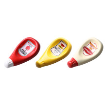 3 StüCk Keramik Extrudierte Tomaten Sauce Flaschen Form SchüSsel Soja Sauce Platte Ketchup Mayonnaise Senf GewüRz Schale - S.