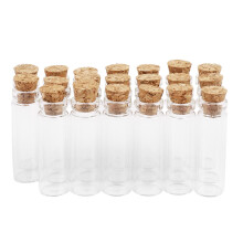 20 Piezas 11X32mm Minúscul  Corcho Claro Vacío Botellas de Vidrio Frascos 2Ml