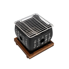 Japanse BBQ Grill Houtskool Barbecue Grills Aluminiumlegering Binnen Buiten BBQ Grill Pan Barbecue Kachel 12X12X11cm(S)