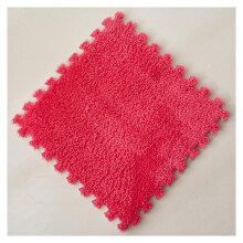 Plush Foam Interlocking Floor Mat 12Pcs, AntiSlip Puzzle Area Rug Rose Red Square Carpet Tiles For Room Floor