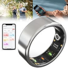 Smart Ring Health Tracker Unisex Bluetooth 5.1 Heart Rate Monitor Blood Oxygen Saturation Body Temp iOS Android
