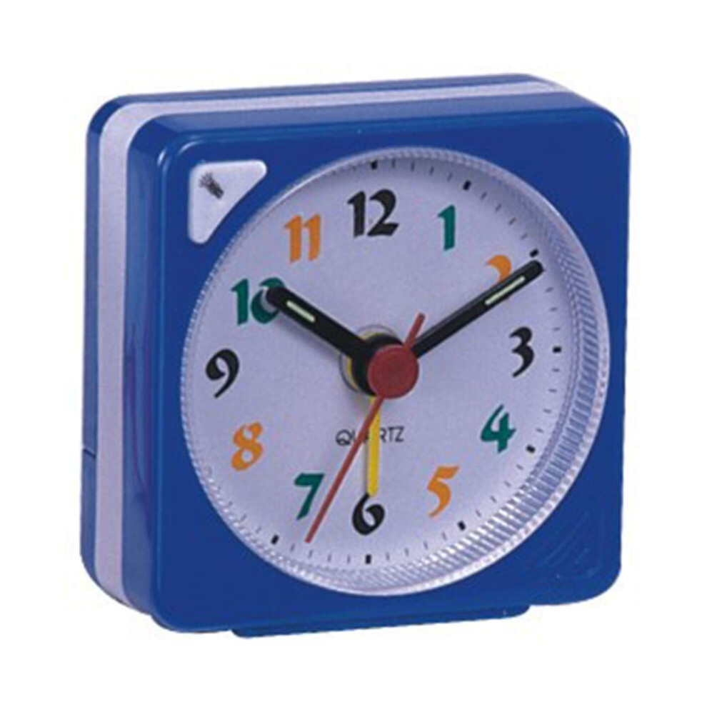 Portable Clock Mini Travel Alarm Clock With Battery Powered Compact And Practical Light/Blue