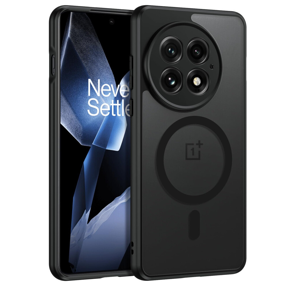 Case For Oneplus 13/1 13, Translucent Matte Tpu And Pc, Magsafe Compatible, Antifingerprint, Full Protection, Black 9382693061522