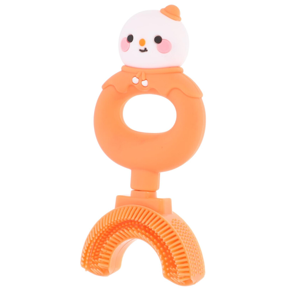 Manual UShaped Toothbrush Silicone Finger Toothbrush For Toddlers And Kids, Lightweight, Portable, 1 Count, Orange