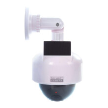 Fake Dome Security Camera with Flashing LED, Indoor Outdoor Dummy CCTV for Home and Business
