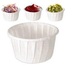 Paper Sauce Pots 2 Oz Disposable Round Ramekin Souffle Dips Containers Deli Pack Of 500