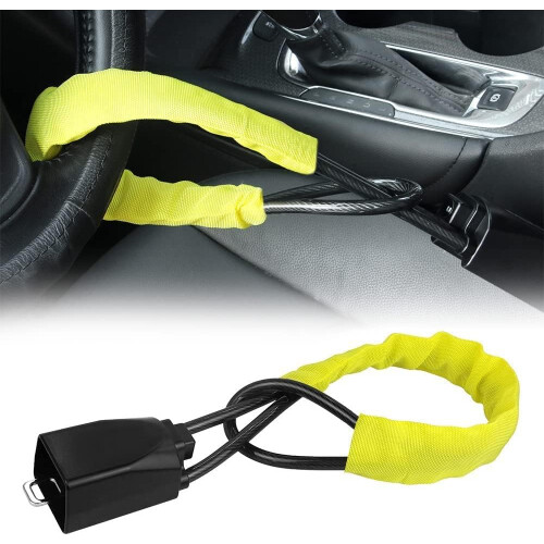 Car Steering Wheel Lock HeavyDuty Retractable Antitheft Device Adjustable Length Black for GLE Coupe 20102019 1