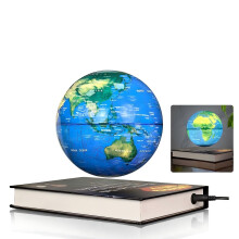 Magnetic Levitating Globe 6Inch LED Night Light World Geographic Floating Desk Decor Blue Book Base Design For Kids