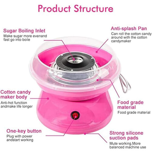 Candy Floss Maker Professional Automatic Cotton Candy Machine Round Sugar Kit One Button Switch DIY Birthday Parties 1